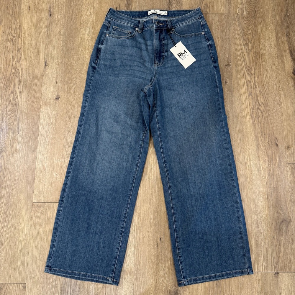 Rebecca‎ Minkoff Wide Leg Cropped Jeans High Waisted Size 6 NWT Stretch Denim